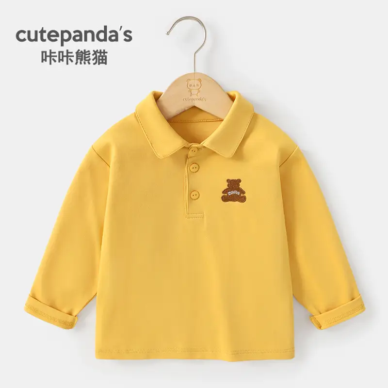 Baby Long Sleeve Polo Collar T-Shirt Spring Autumn Base - Image 4