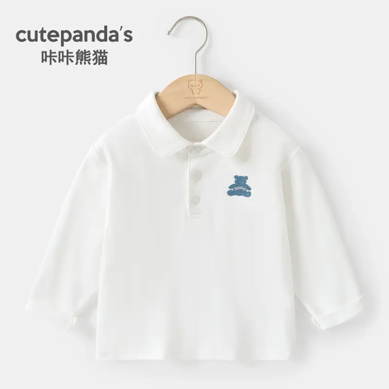 Baby Long Sleeve Polo Collar T-Shirt Spring Autumn Base - Image 5