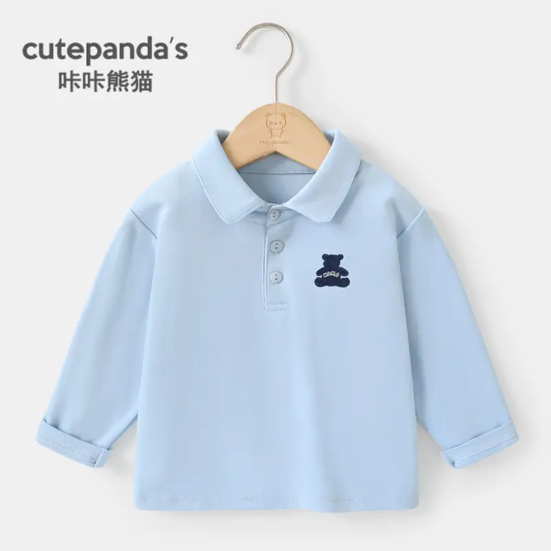 Baby Long Sleeve Polo Collar T-Shirt Spring Autumn Base - Image 6