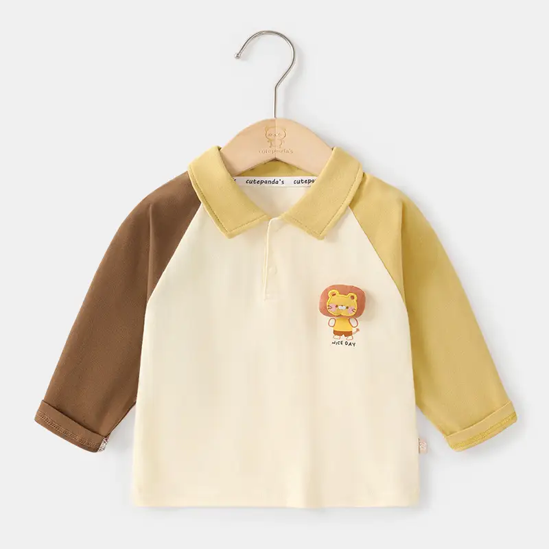 Baby Long Sleeve Polo Collar T-Shirt Spring Autumn Base - Image 8