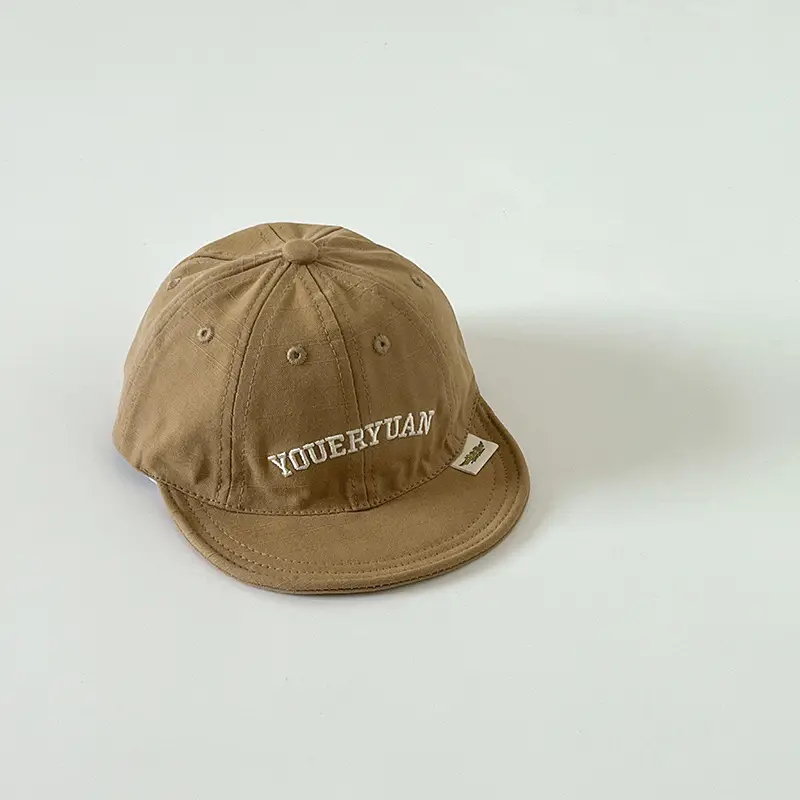 Yipan Beige Baby Cap with Letter Boy Girl - Image 2
