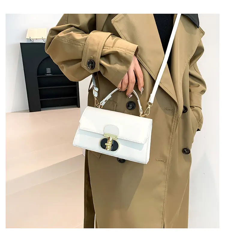 White Gold Clasp Shoulder Crossbody Bag for Women — feature 21