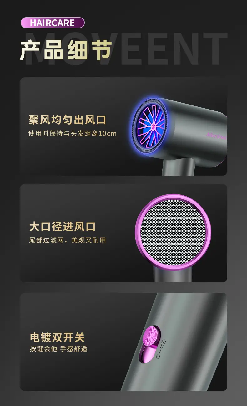 Electric Hair Dryer with Blue Light & High Power — feature 15