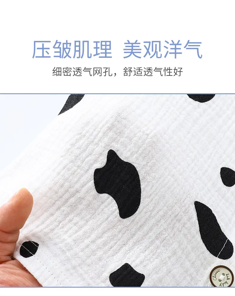 Children's Double-layer Cotton Yarn suit Summer Thin Boys and Girls Pure Cotton Home Clothes Pajamas Gauze Air-conditioning Clothes Children's Clothing — feature 3