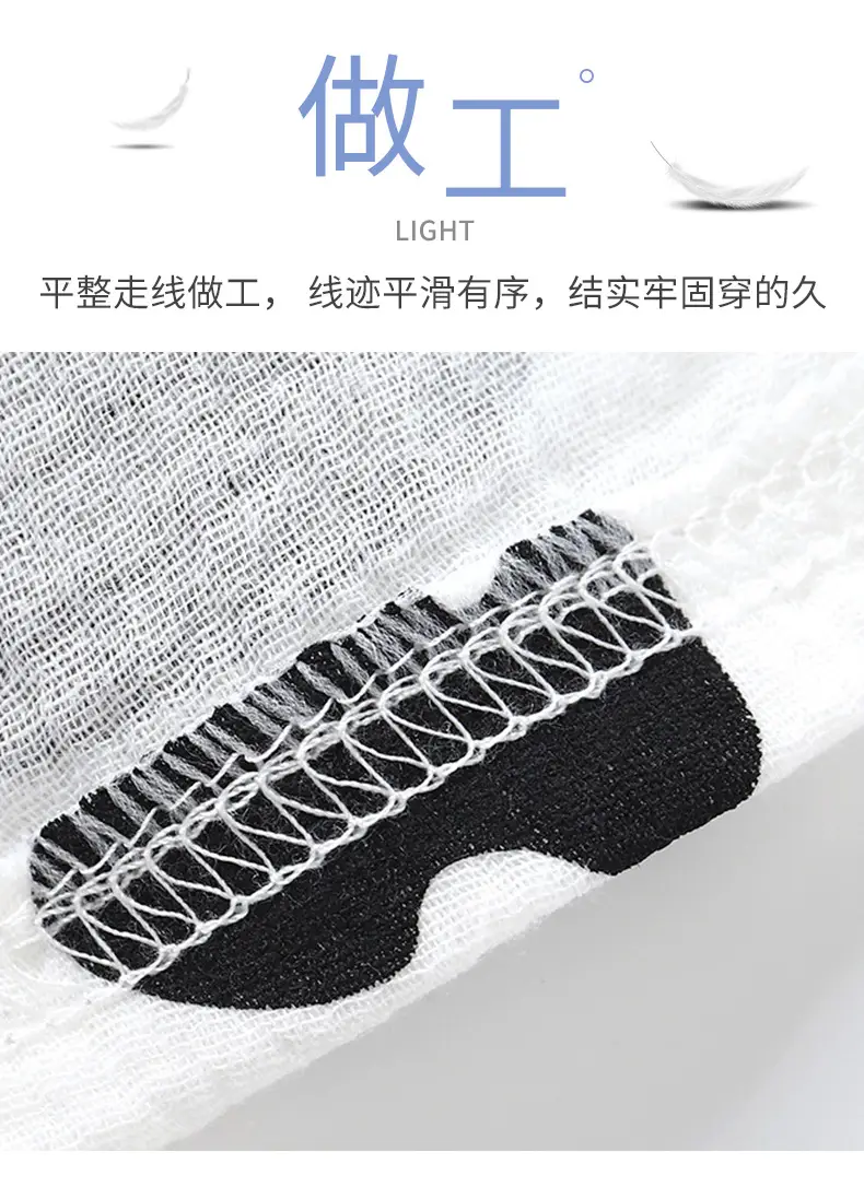 Children's Double-layer Cotton Yarn suit Summer Thin Boys and Girls Pure Cotton Home Clothes Pajamas Gauze Air-conditioning Clothes Children's Clothing — feature 5