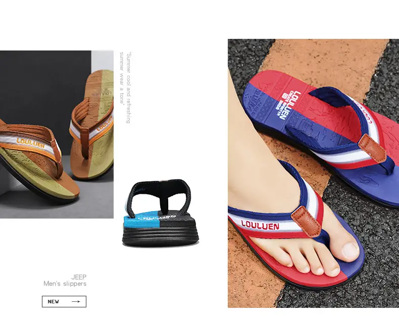 2026 Summer New Cross-Border Style Soft-Soled Flip-Flops for Men, Fashionable Outdoor Wear, Men's Flip-Flops, Casual Beach Shoes for Men — feature 2