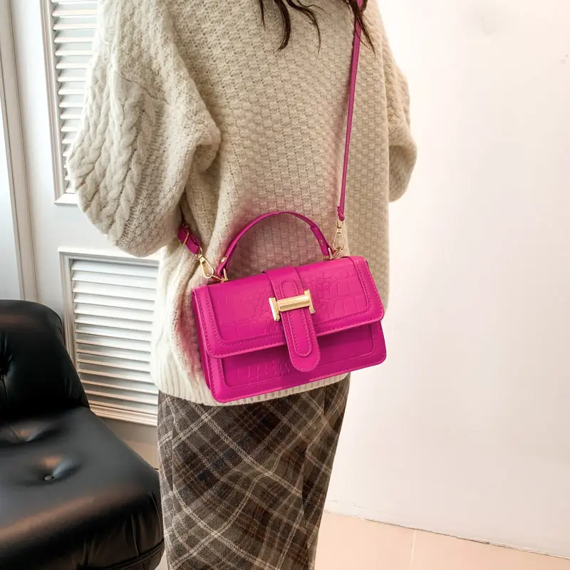 Pink Leather Crossbody Bag for Women 2025 Spring - Image 8