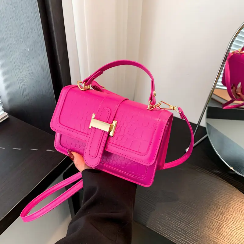 Pink Leather Crossbody Bag for Women 2025 Spring - Image 4