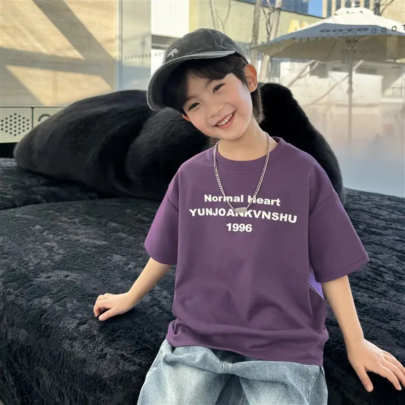 Boys Pure Cotton Korean Style T-Shirt 2026
