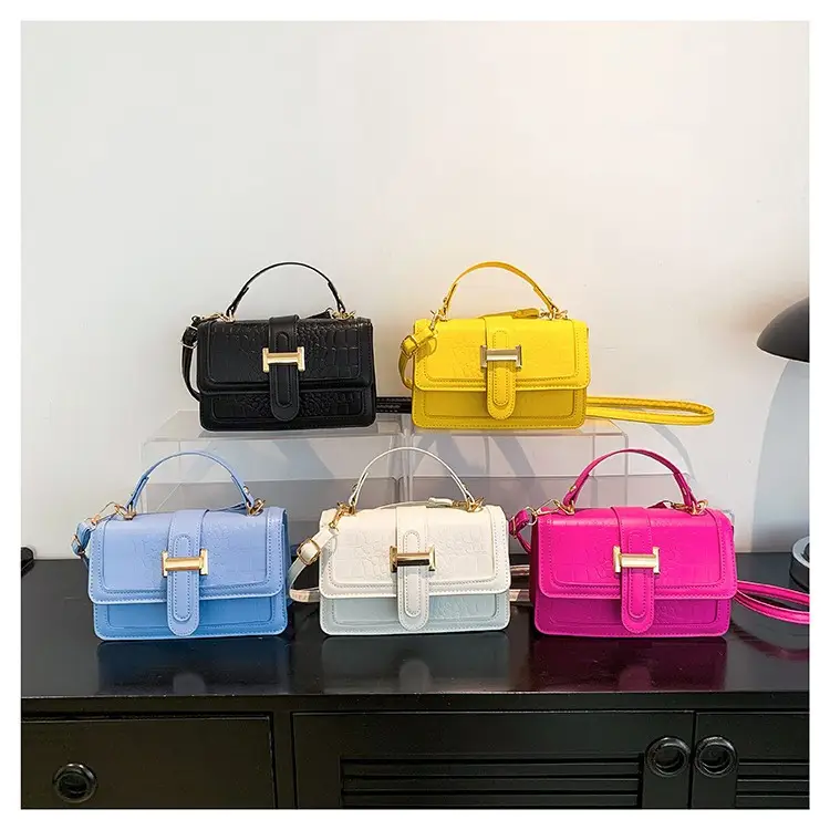 Pink Croc Leather Shoulder Bag for Women 2024 - Image 7