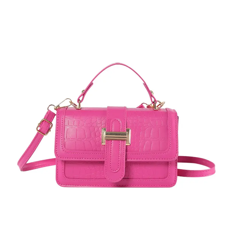 Pink Croc Leather Shoulder Bag for Women 2024 - Image 10