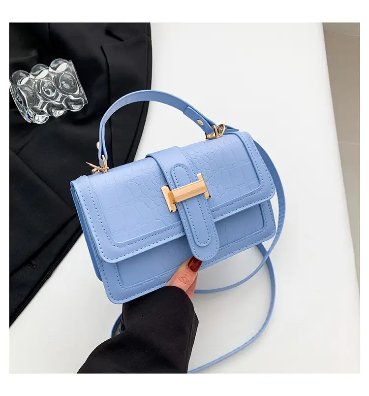Pink Croc Leather Shoulder Bag for Women 2024 - Image 3