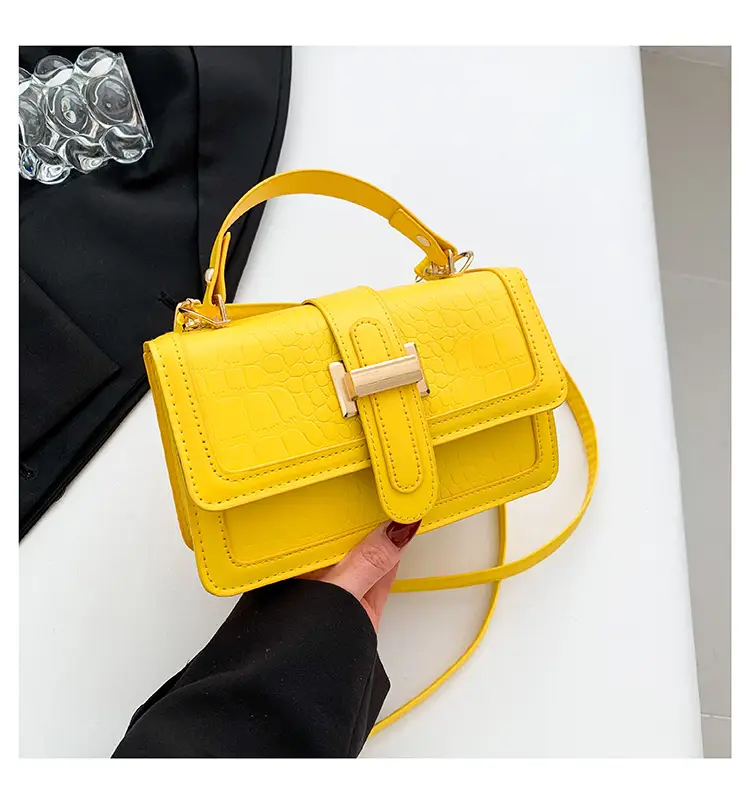 Pink Croc Leather Shoulder Bag for Women 2024 - Image 5