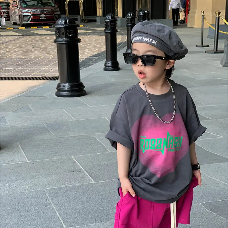 Boys Grey T-Shirt Pink Shorts Summer Wear 2025 - Image 3
