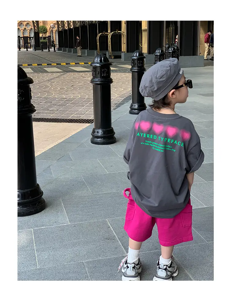Boys Grey T-Shirt Pink Shorts Summer Wear 2025 — feature 15