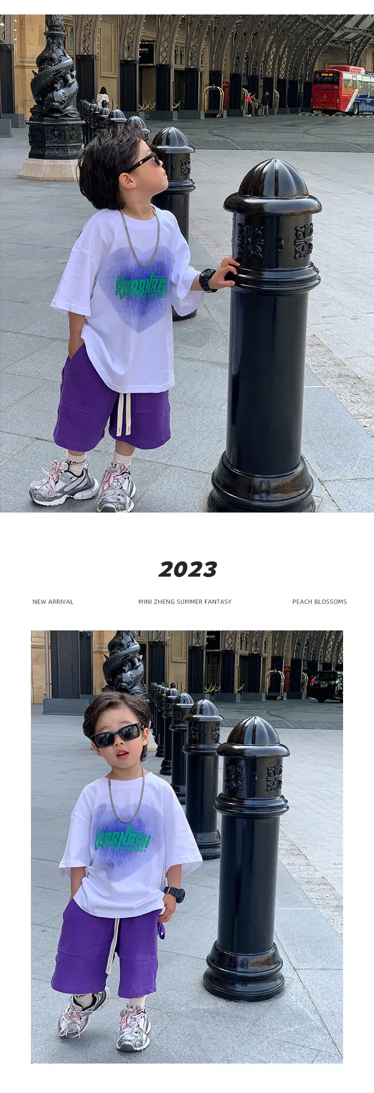 Boys Grey T-Shirt Pink Shorts Summer Wear 2025 — feature 18