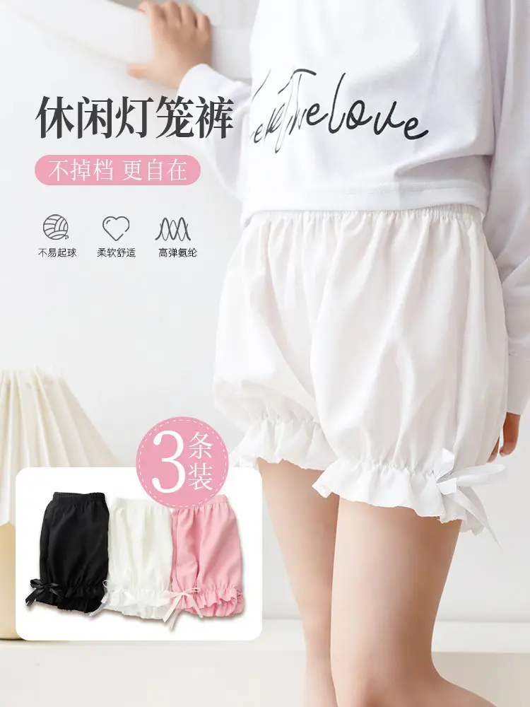 Girls Black Loose Flower Brace Leggings Summer Pants - Image 6
