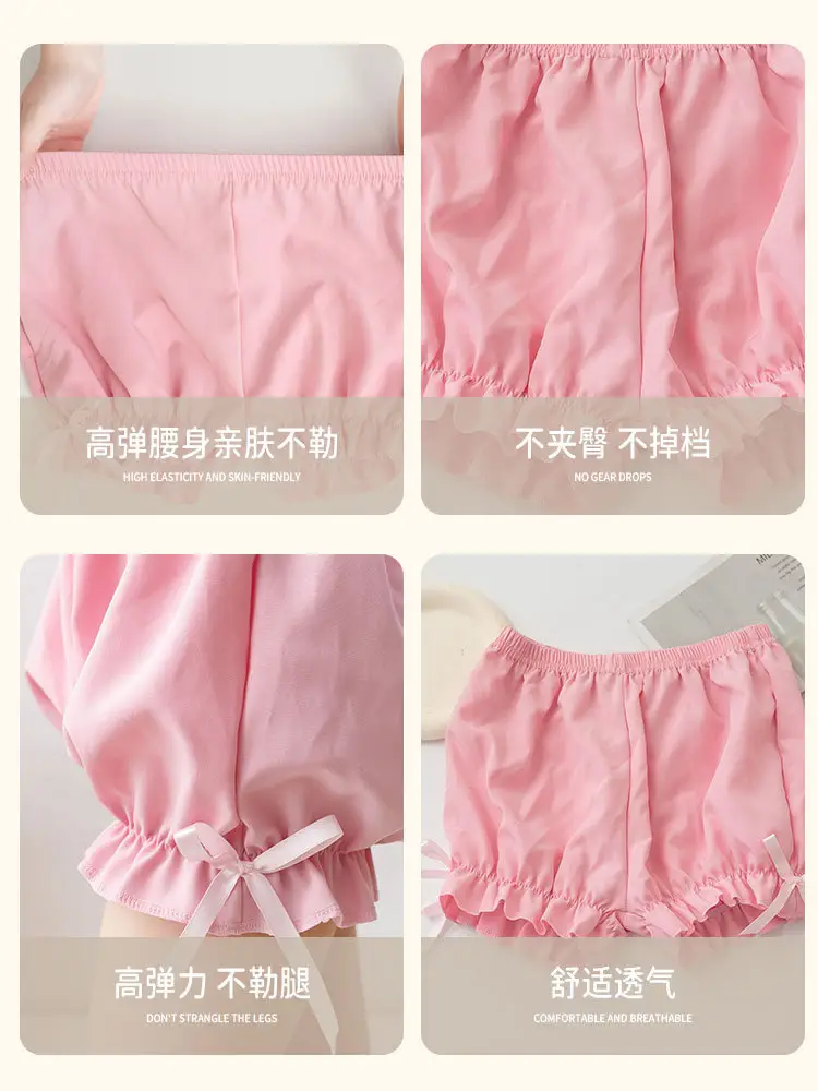 Girls Black Loose Flower Brace Leggings Summer Pants - Image 8