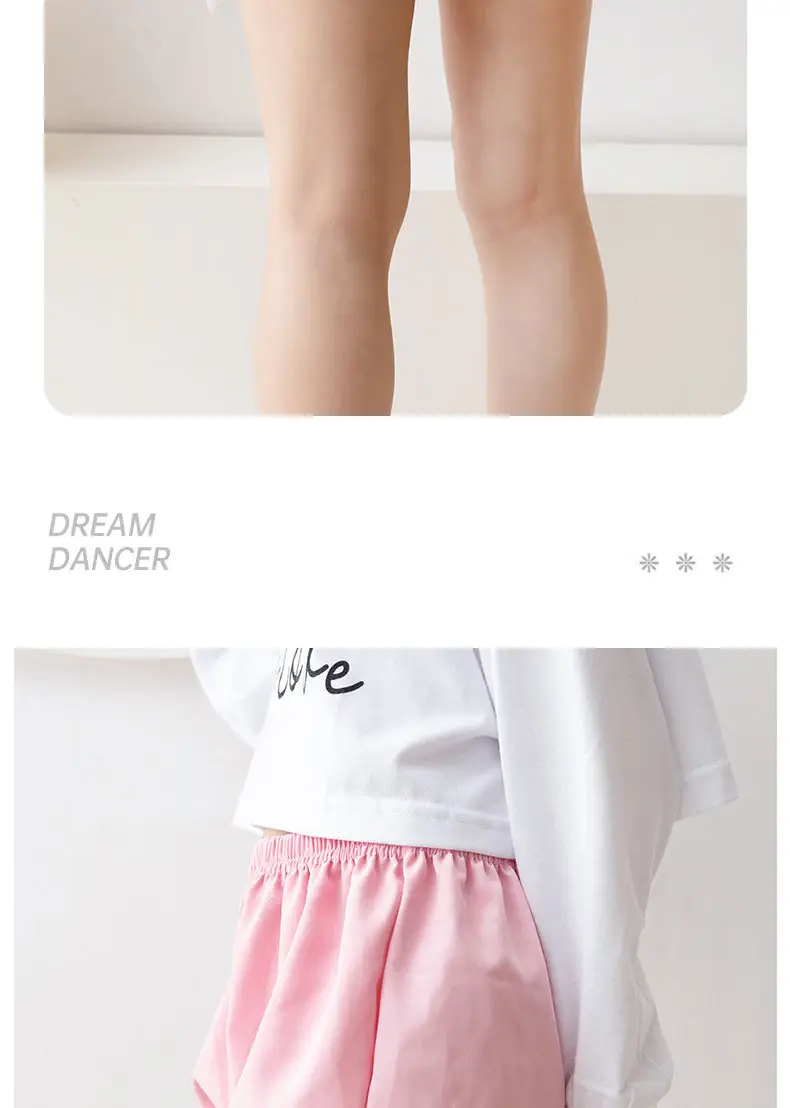 Girls Black Loose Flower Brace Leggings Summer Pants — feature 14