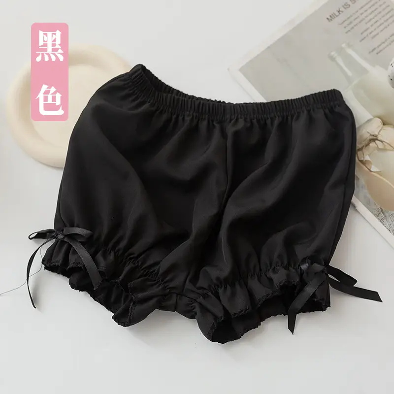 Girls Black Loose Flower Brace Leggings Summer Pants - Image 3