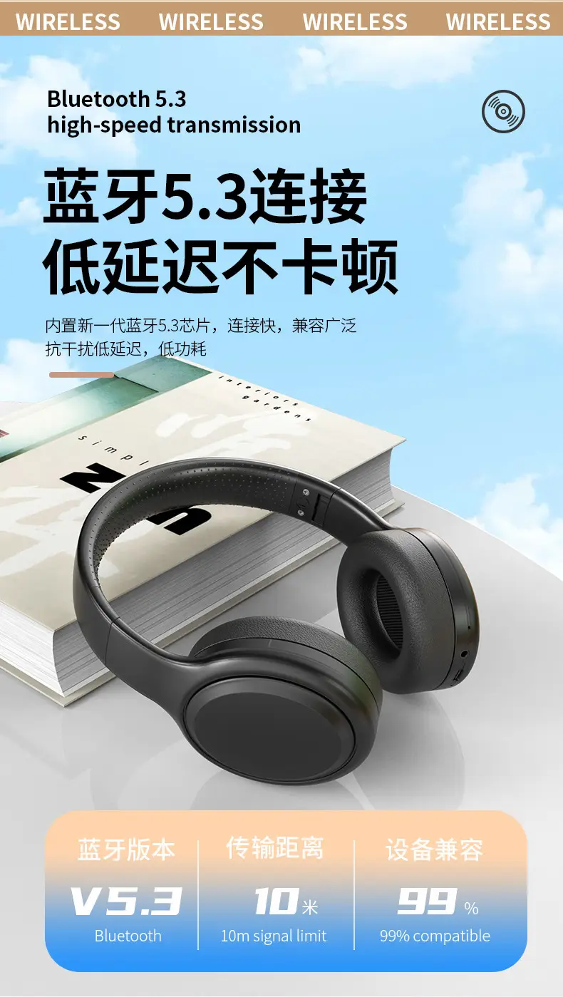 Huaqiang Hi-Fi Bluetooth 5.3 Headset White — feature 12
