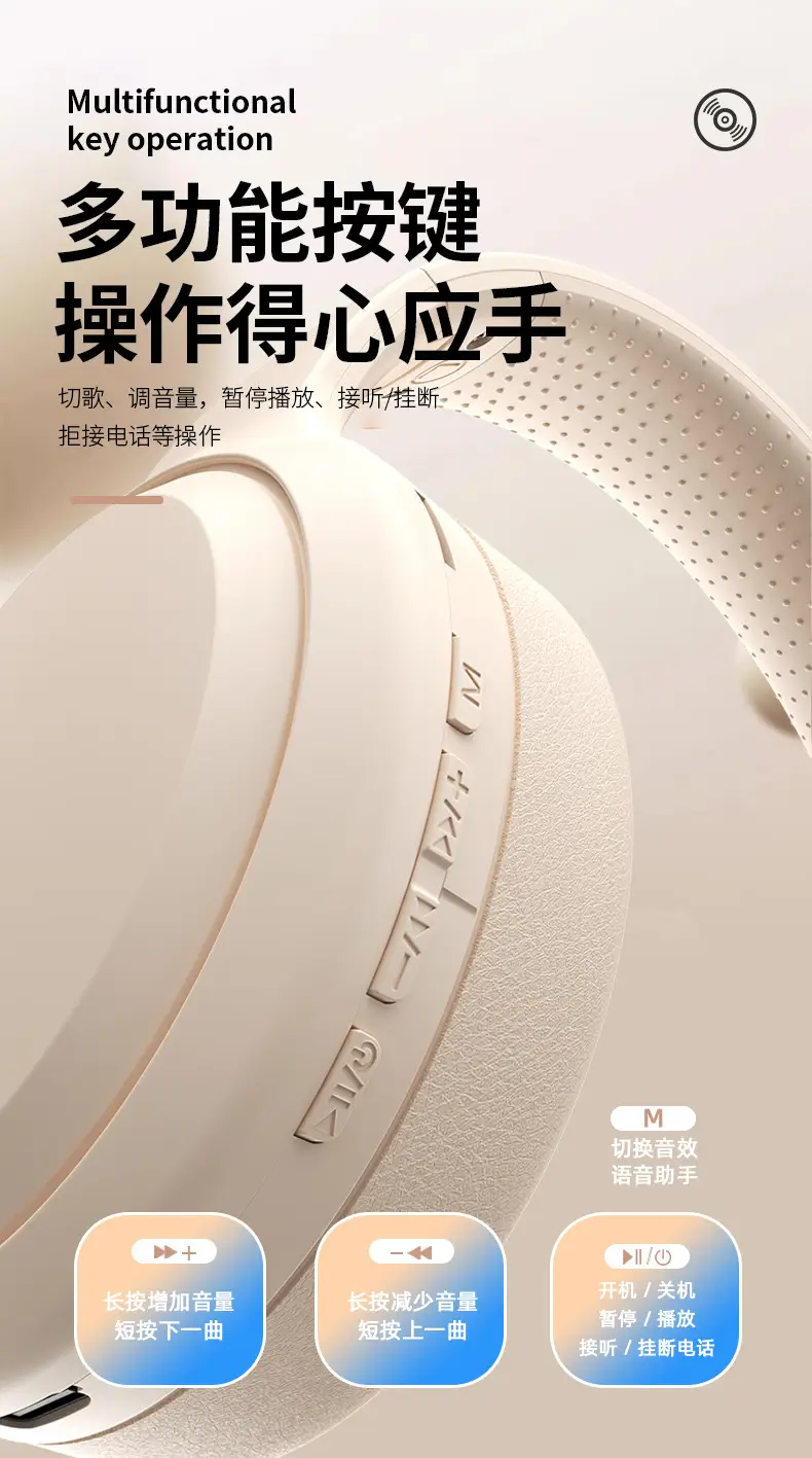 Huaqiang Hi-Fi Bluetooth 5.3 Headset White — feature 13