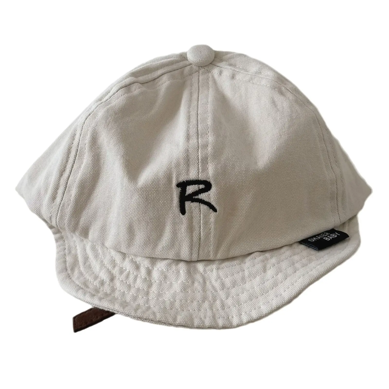 Yipan Baby Hat White 2025 Summer R Letter Ins - Image 10