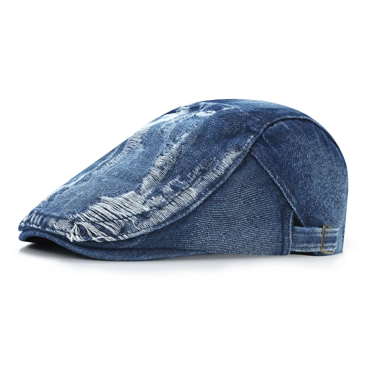 Vintage Washed Denim Peaked Cap Sun Hat Blue