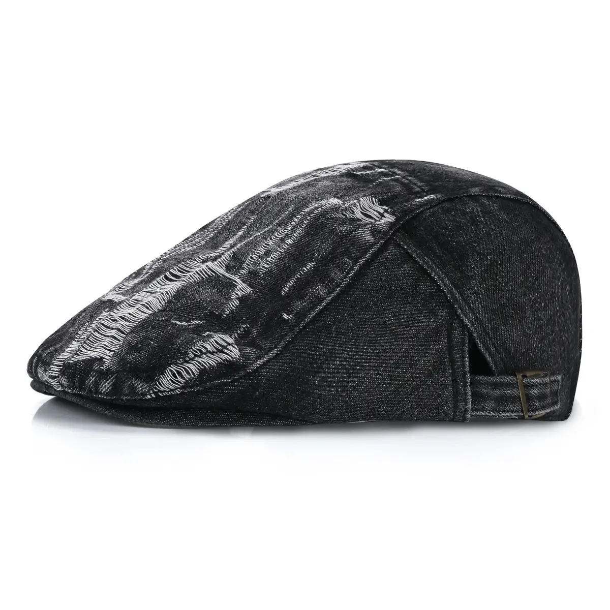 Vintage Washed Denim Peaked Cap Sun Hat Blue
