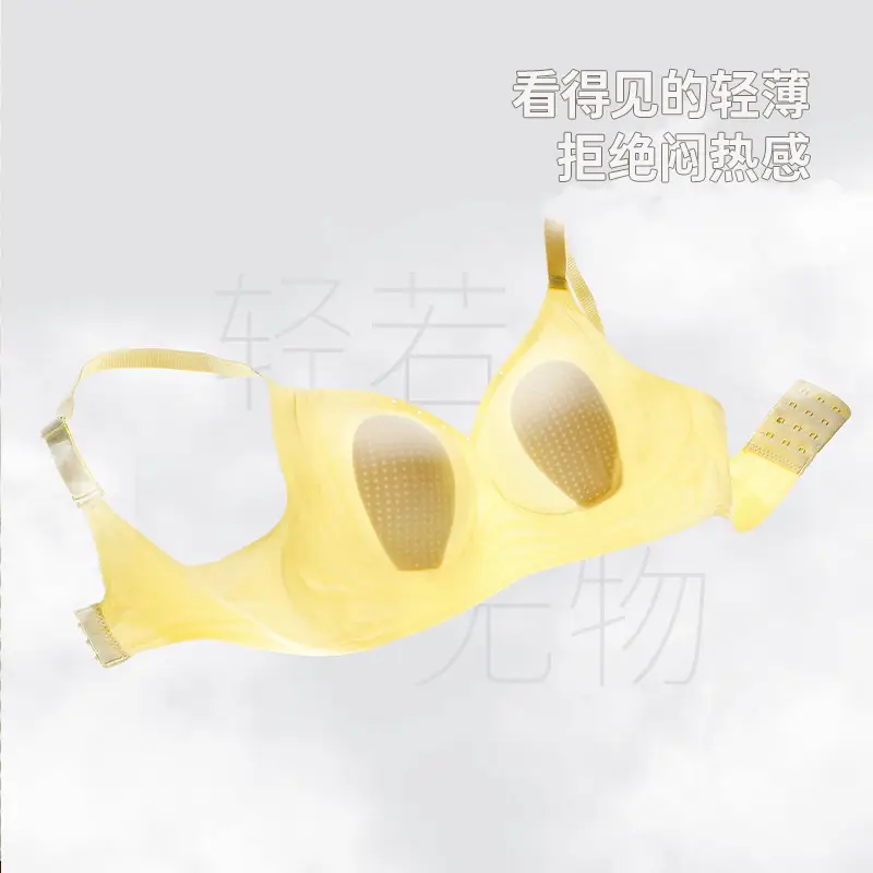 Rabbit Ears ultra-thin cool breathable hole Cup underwear women's seamless soft support push-up support beauty back bra soft