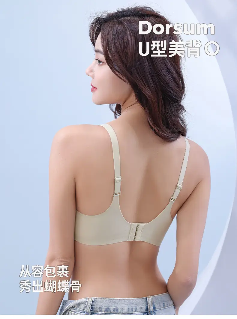 Rabbit Ears ultra-thin cool breathable hole Cup underwear women's seamless soft support push-up support beauty back bra soft — feature 10