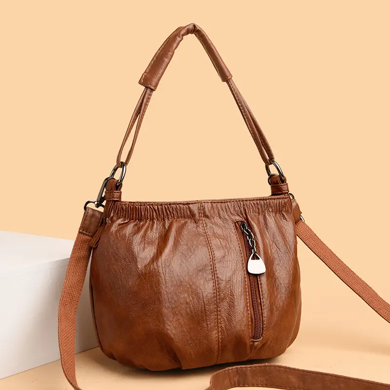Women's Maroon Leather Shoulder Bag 2026 - Image 6