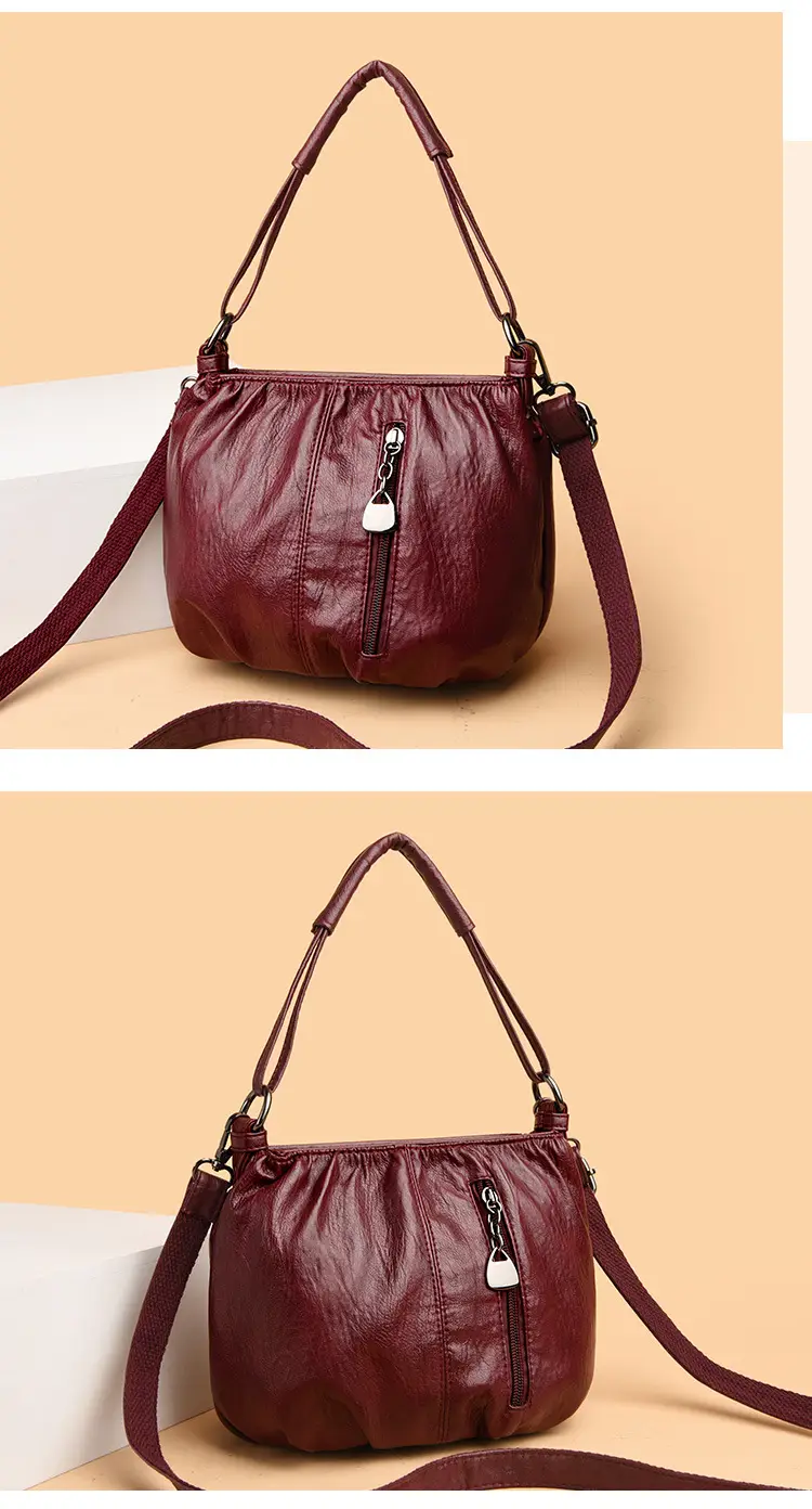 Women's Maroon Leather Shoulder Bag 2026 — feature 9