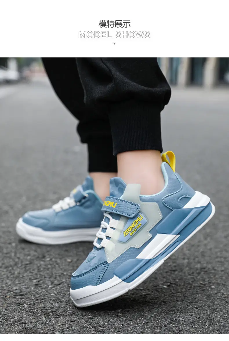 Children's sneaker spring and summer new waterproof leather running shoes for boys medium and big children fashionable all-matching children's shoes for girls — feature 10