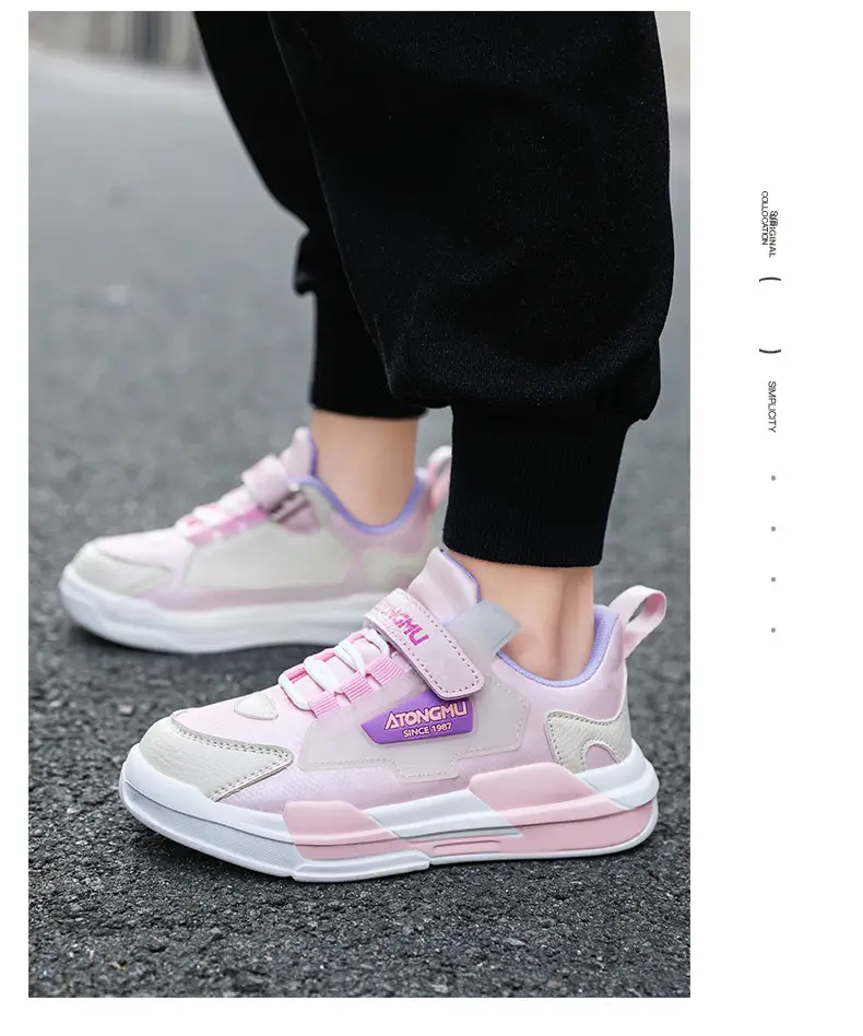 Children's sneaker spring and summer new waterproof leather running shoes for boys medium and big children fashionable all-matching children's shoes for girls — feature 21
