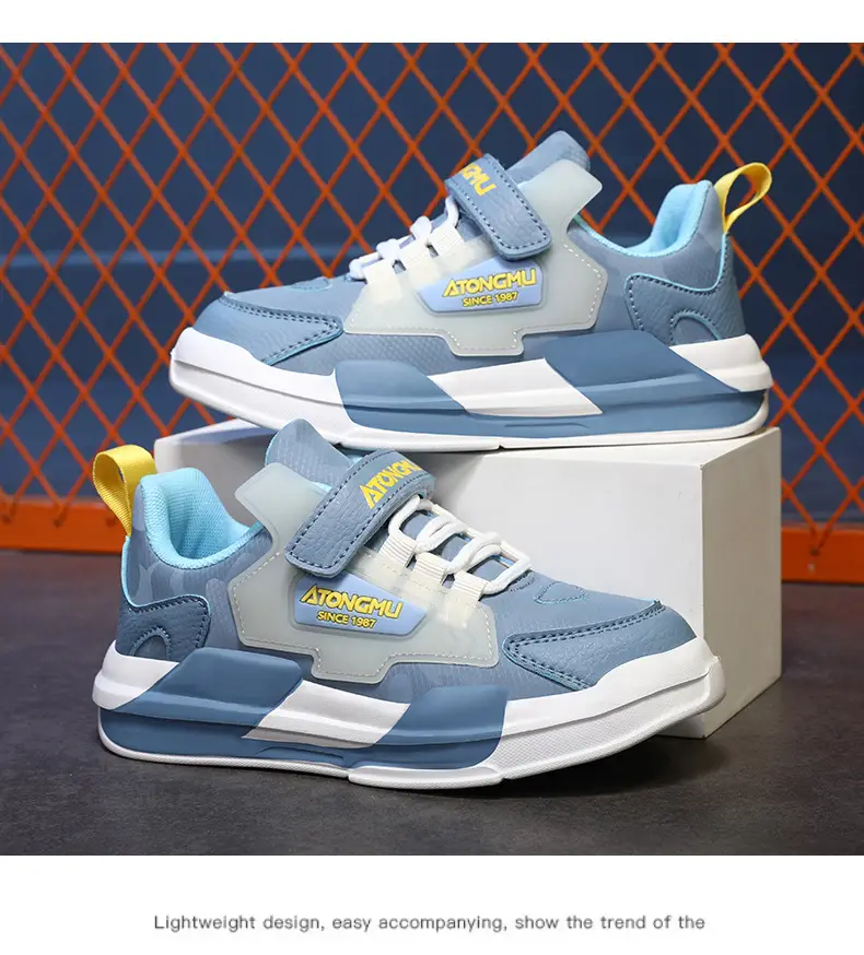 Children's sneaker spring and summer new waterproof leather running shoes for boys medium and big children fashionable all-matching children's shoes for girls — feature 25