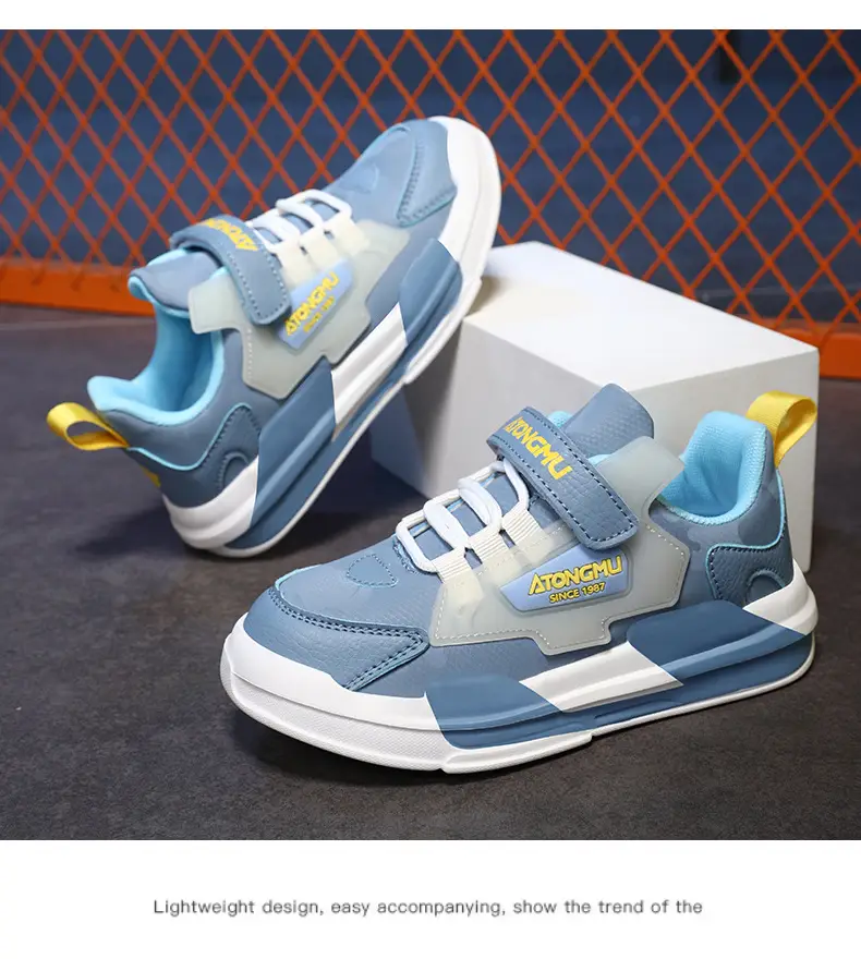 Children's sneaker spring and summer new waterproof leather running shoes for boys medium and big children fashionable all-matching children's shoes for girls — feature 26