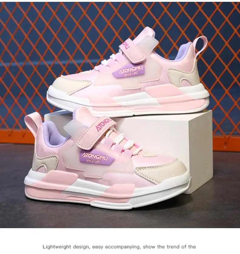Children's sneaker spring and summer new waterproof leather running shoes for boys medium and big children fashionable all-matching children's shoes for girls — feature 27