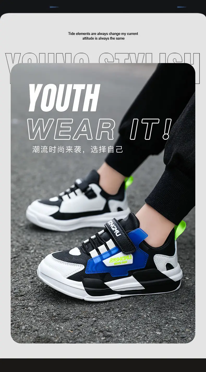 Children's sneaker spring and summer new waterproof leather running shoes for boys medium and big children fashionable all-matching children's shoes for girls — feature 5
