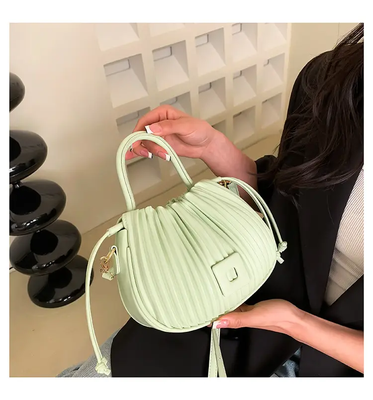 Pink Pleated Shoulder Messenger Bag for Women — feature 20