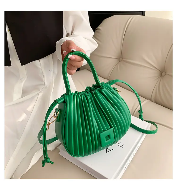 Pink Pleated Shoulder Messenger Bag for Women — feature 26
