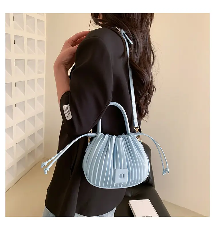 Pink Pleated Shoulder Messenger Bag for Women — feature 30
