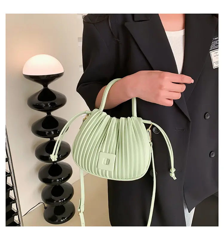 Pink Pleated Shoulder Messenger Bag for Women — feature 32