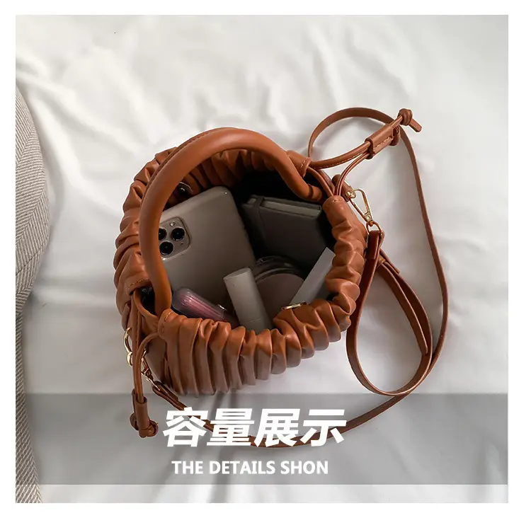Pink Pleated Shoulder Messenger Bag for Women — feature 7