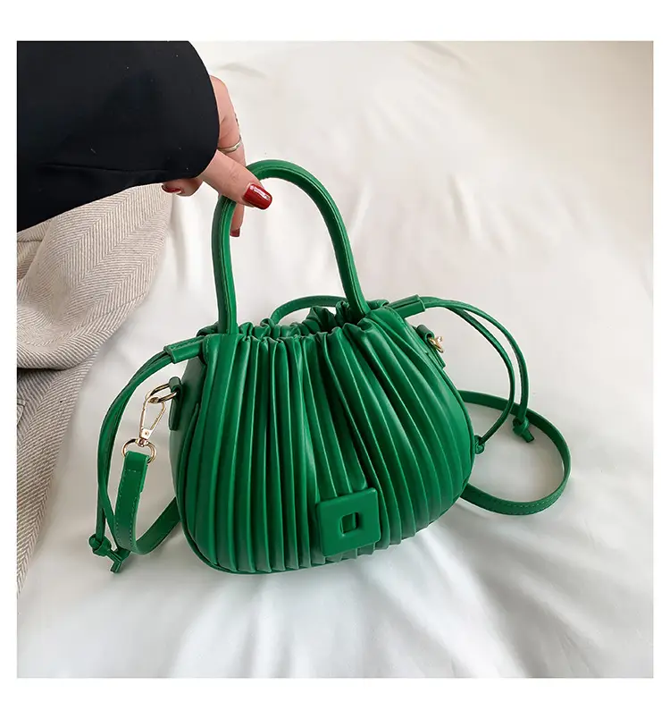 Pink Pleated Shoulder Messenger Bag for Women