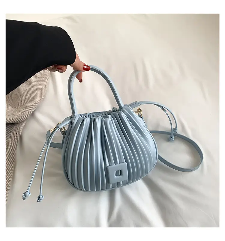 Pink Pleated Shoulder Messenger Bag for Women