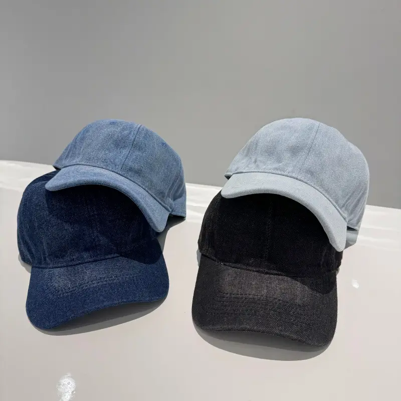 Black Denim Peaked Cap Summer Wear