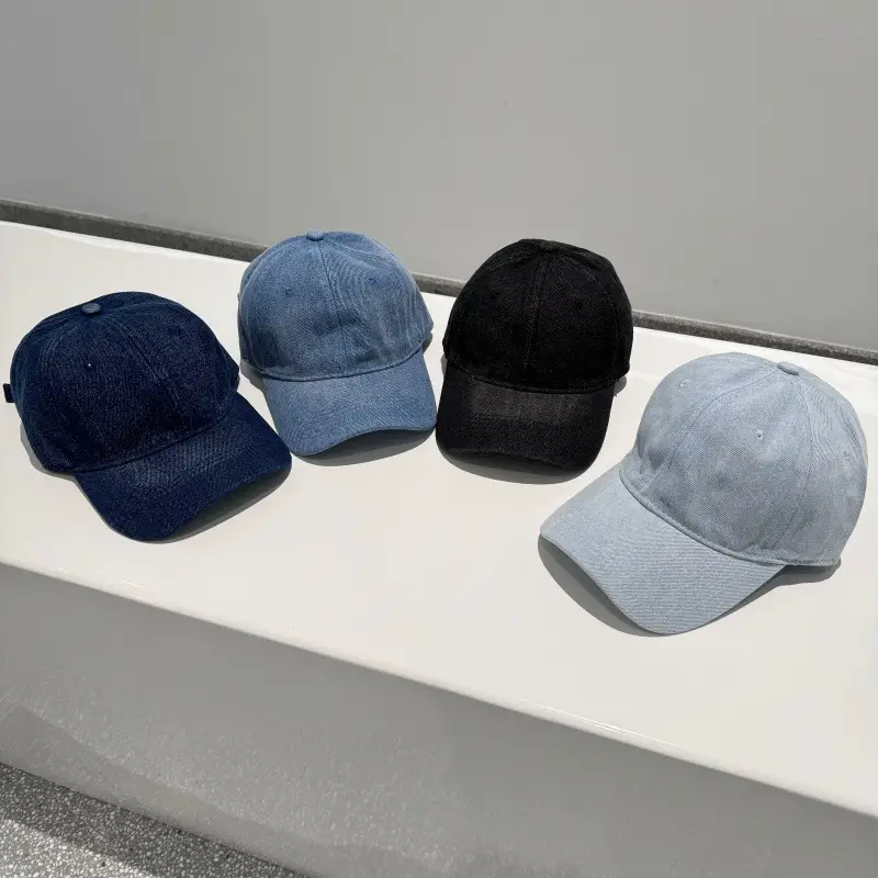 Black Denim Peaked Cap Summer Wear