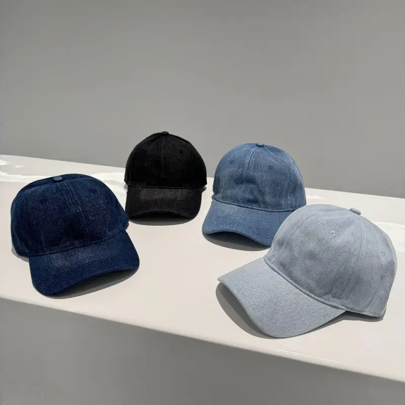 Black Denim Peaked Cap Summer Wear