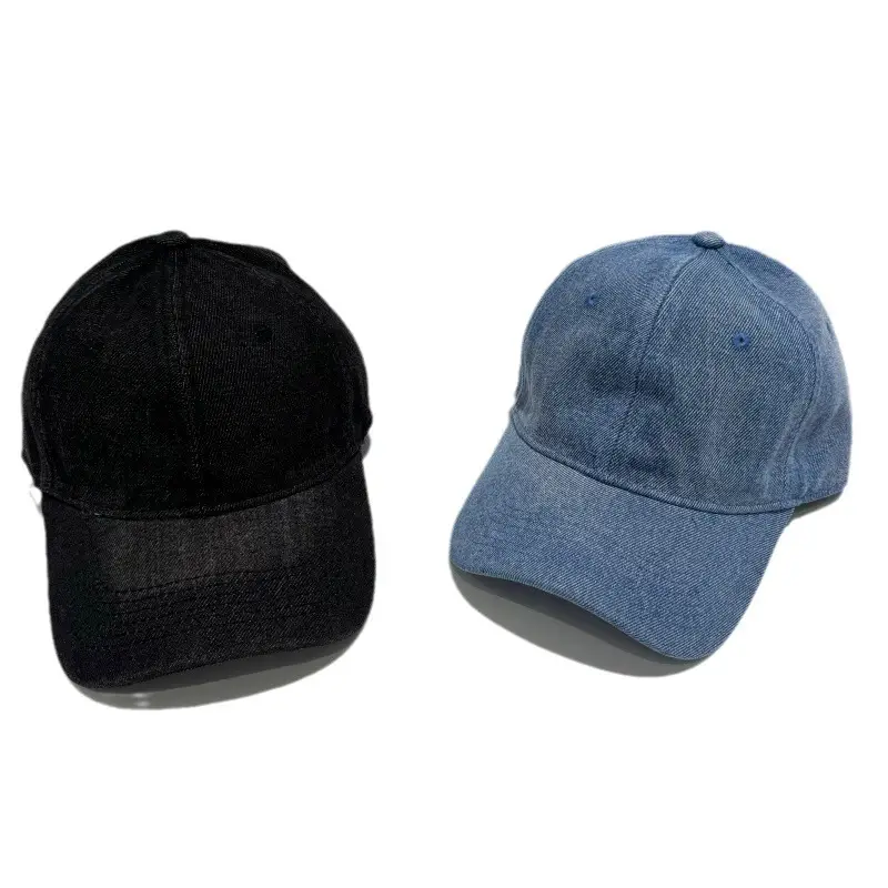 Black Denim Peaked Cap Summer Wear